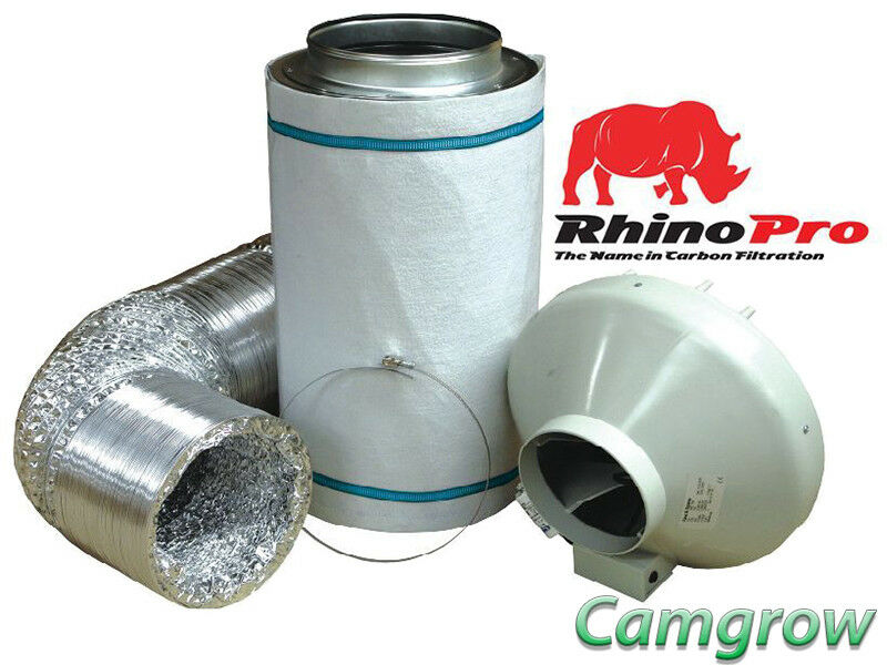 6" 150mm x 600mm L1 Rhino Pro Filter Twin Speed Fan Carbon Kit RVK Hydroponics 